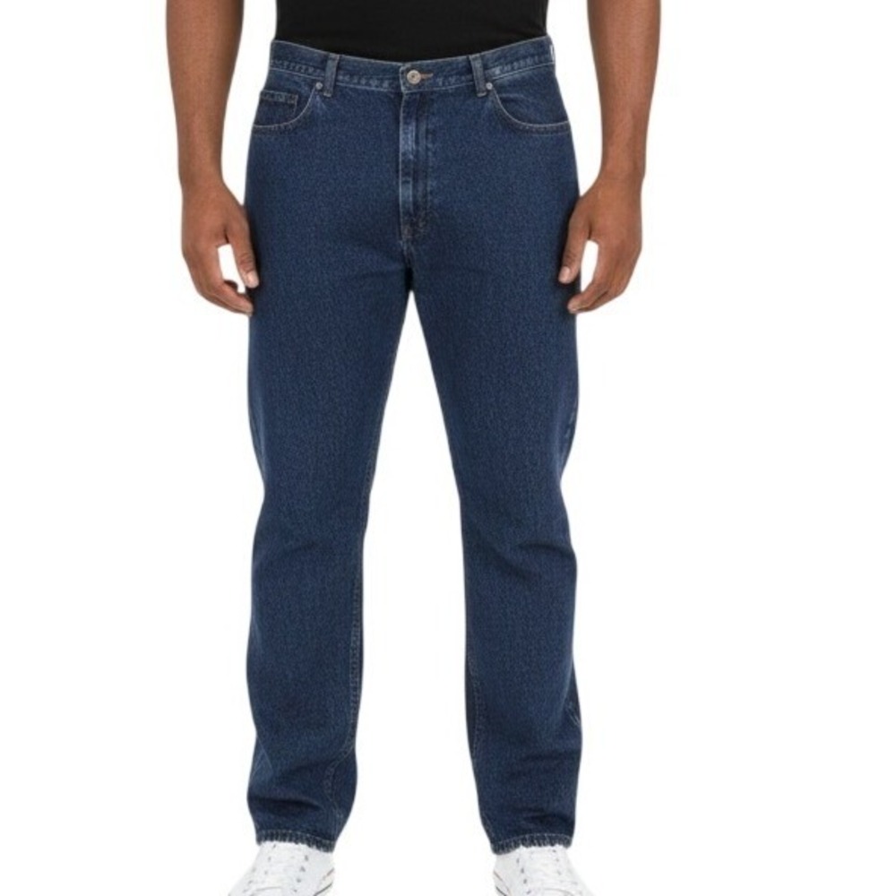 Lee Straight Leg Jeans Mens 44x30 Blue Dark Wash Made in‎ USA Cotton 204-5544